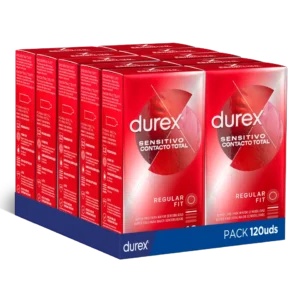 Durex - Preservativos Sensitivo Contacto Total para Mayor Sensación Pack 120 condones para un sexo seguro