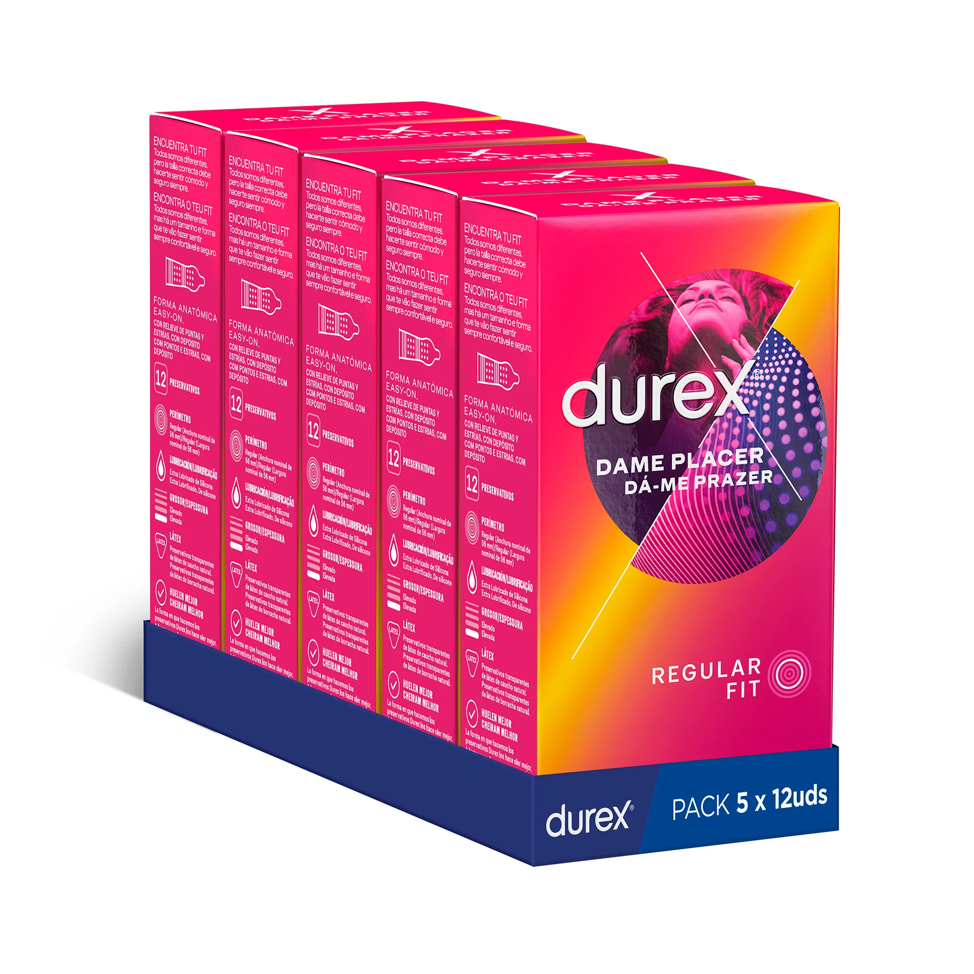 Durex - Preservativos Dame Placer para Mayor Sensación Pack 60 condones para un sexo seguro