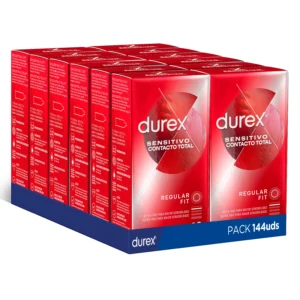 Durex - Preservativos Sensitivo Contacto Total para Mayor Sensación Pack 144 condones para un sexo seguro