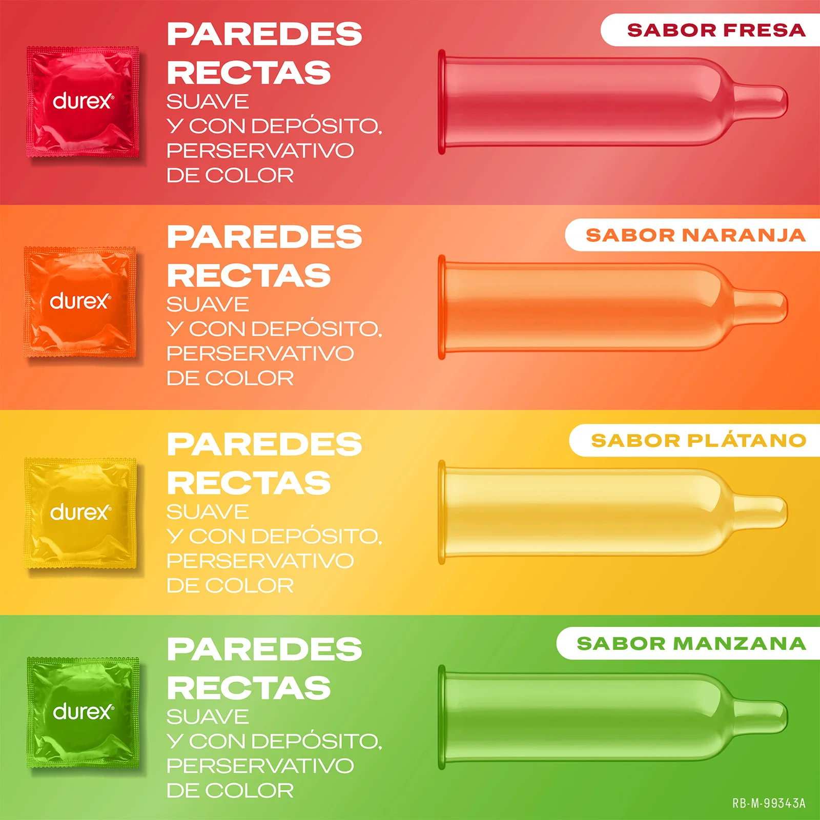 Durex - Preservativos Saboreame para Mayor Sensación, sabor fresa. naranja. platano, manzana, - Imagen 5