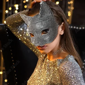 Máscaras de orejas de gato brillantes, máscara de gatito
