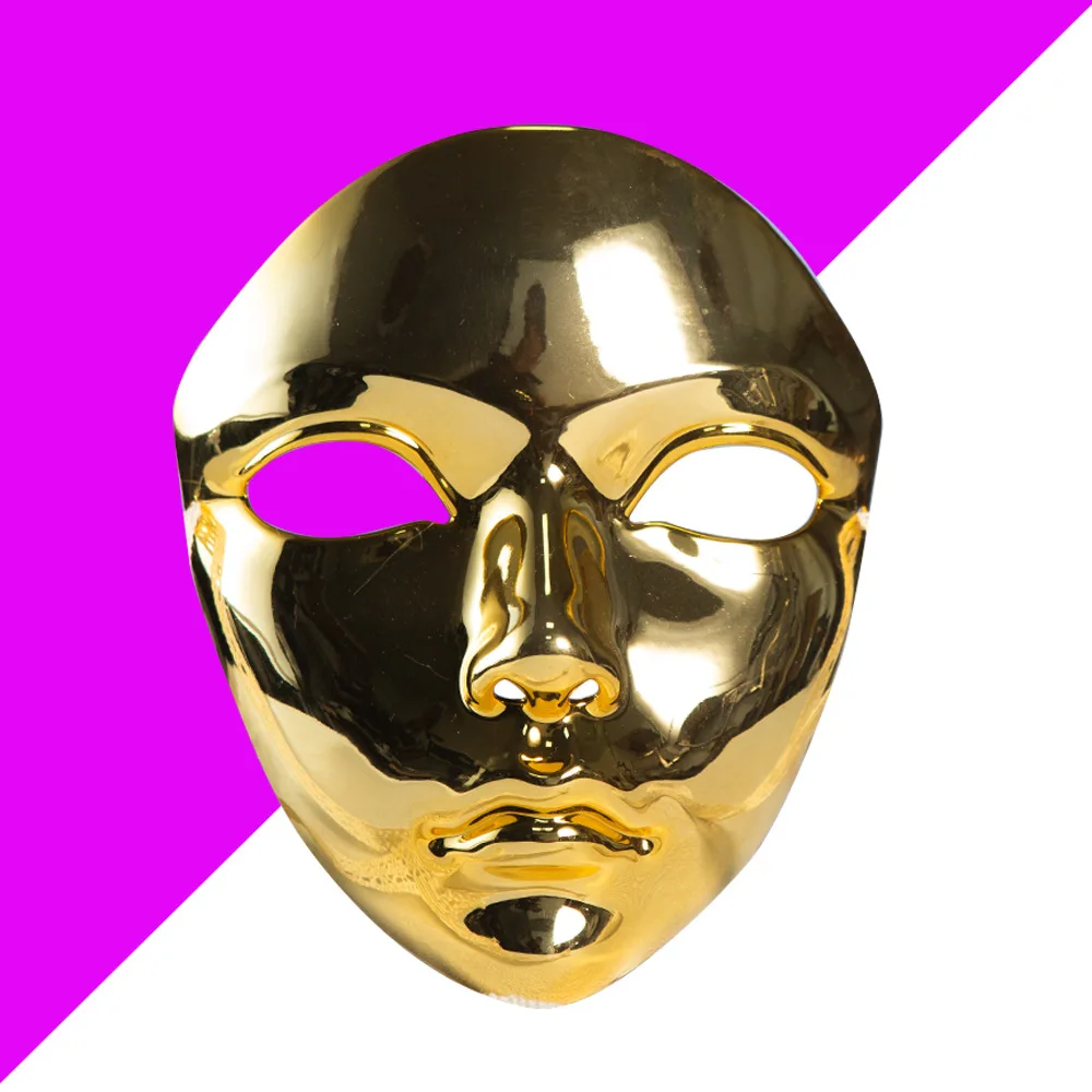 Máscara de mascarada de Color metálico, de cara completa para mujeres y hombres, - Imagen 3