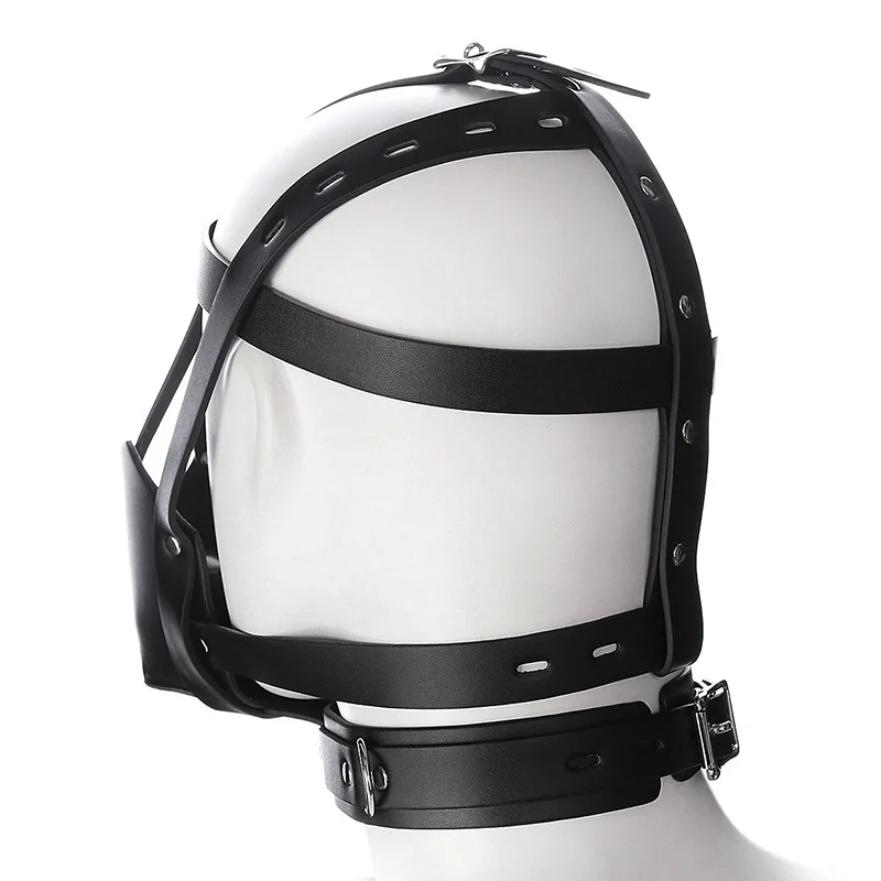 Arnés de cuero PU con capucha de Bondage - Imagen 4