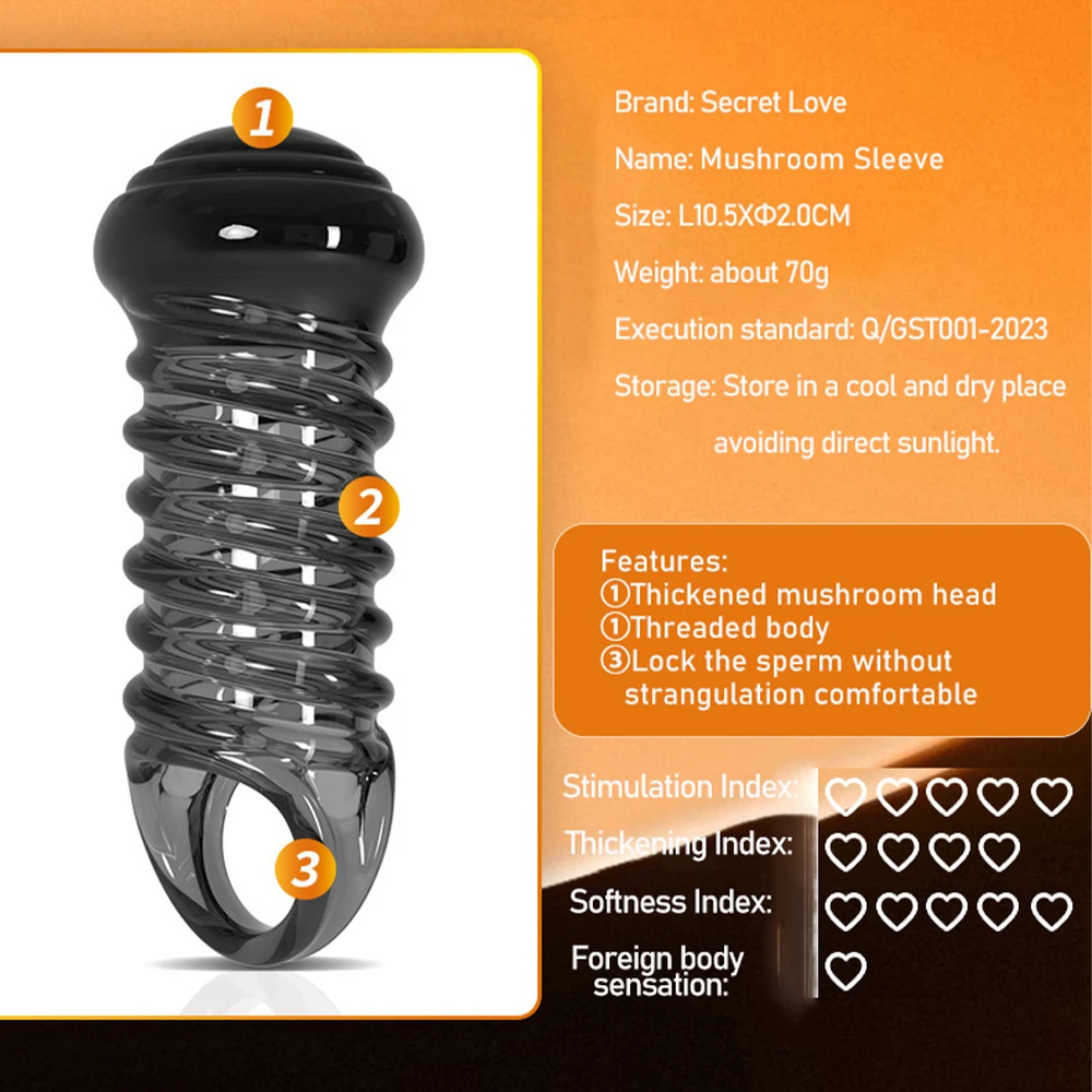 Condón para pene, engrosamiento de dientes de lobo, mangas para pene, estimulación granular. - Imagen 6