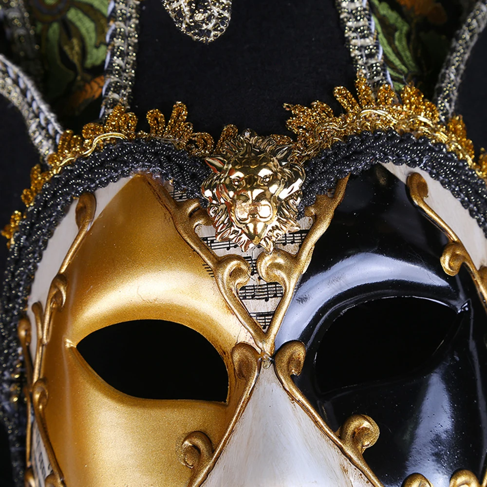 Máscara veneciana femenina pintada de estilo vintage para mascarada. - Imagen 6