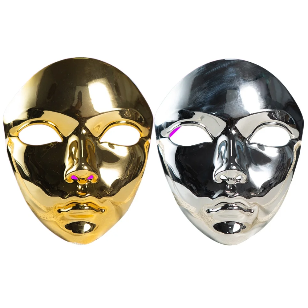 Máscara de mascarada de Color metálico, de cara completa para mujeres y hombres, - Imagen 2