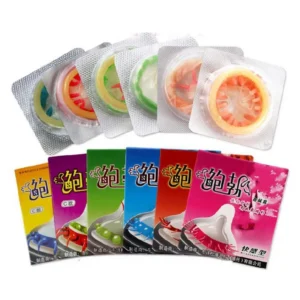 Condones lubricados ultrafinos, partículas grandes acanaladas, granulares, contracepación apasionada,