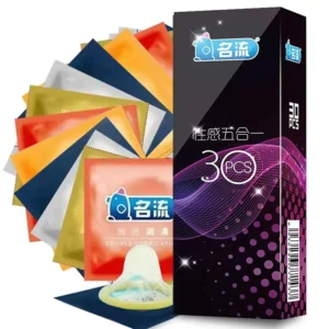 Condones enviados en almacén 30 piezas Productos íntimos para buenos sexo Combinando partículas y hilos para un placer duradero