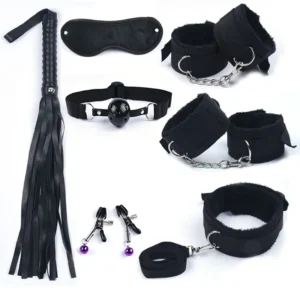 Juguetes sexuales eróticos para mujeres, juegos para adultos, kits de bondage de nailon, esposas, látigo sexual, mordaza, cola de conejo, tapón anal.