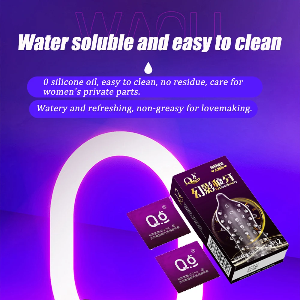 12 Uds. Condón de pellets grandes dientes de lobo púas estimulación granular masculina mujeres anticoncepción mangas para pene productos sexuales para adultos - Imagen 3