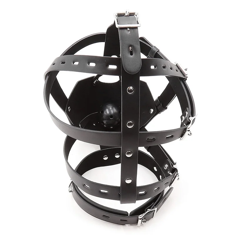 Arnés de cuero PU con capucha de Bondage - Imagen 6
