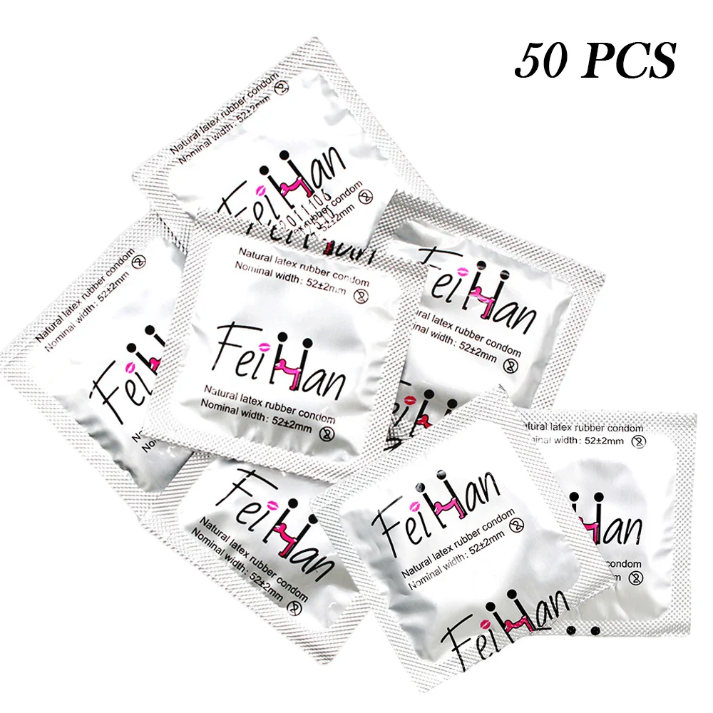 50 Uds condones lubricados juguetes sexuales sexuales mangas de pene de aceite grande para hombres adultos condón de estimulación ultrafino productos sexuales - Imagen 4