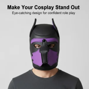 Tamaño XL PU nuevo sombrero de perro grande cara completa fetiche cachorro Cosplay máscara capucha
