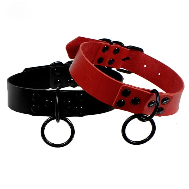 Decopunk-Collar de correa gótica Punk para mujer, accesorios negros, Collar de cuero PU Sexy, cuerda de tracción, Collar de Bondage BDSM - Imagen 5