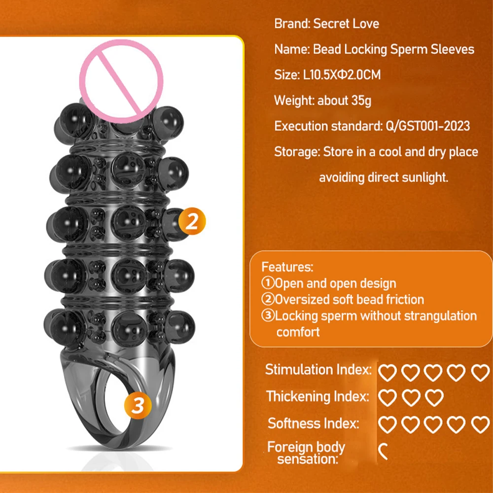 Condón para pene, engrosamiento de dientes de lobo, mangas para pene, estimulación granular. - Imagen 4