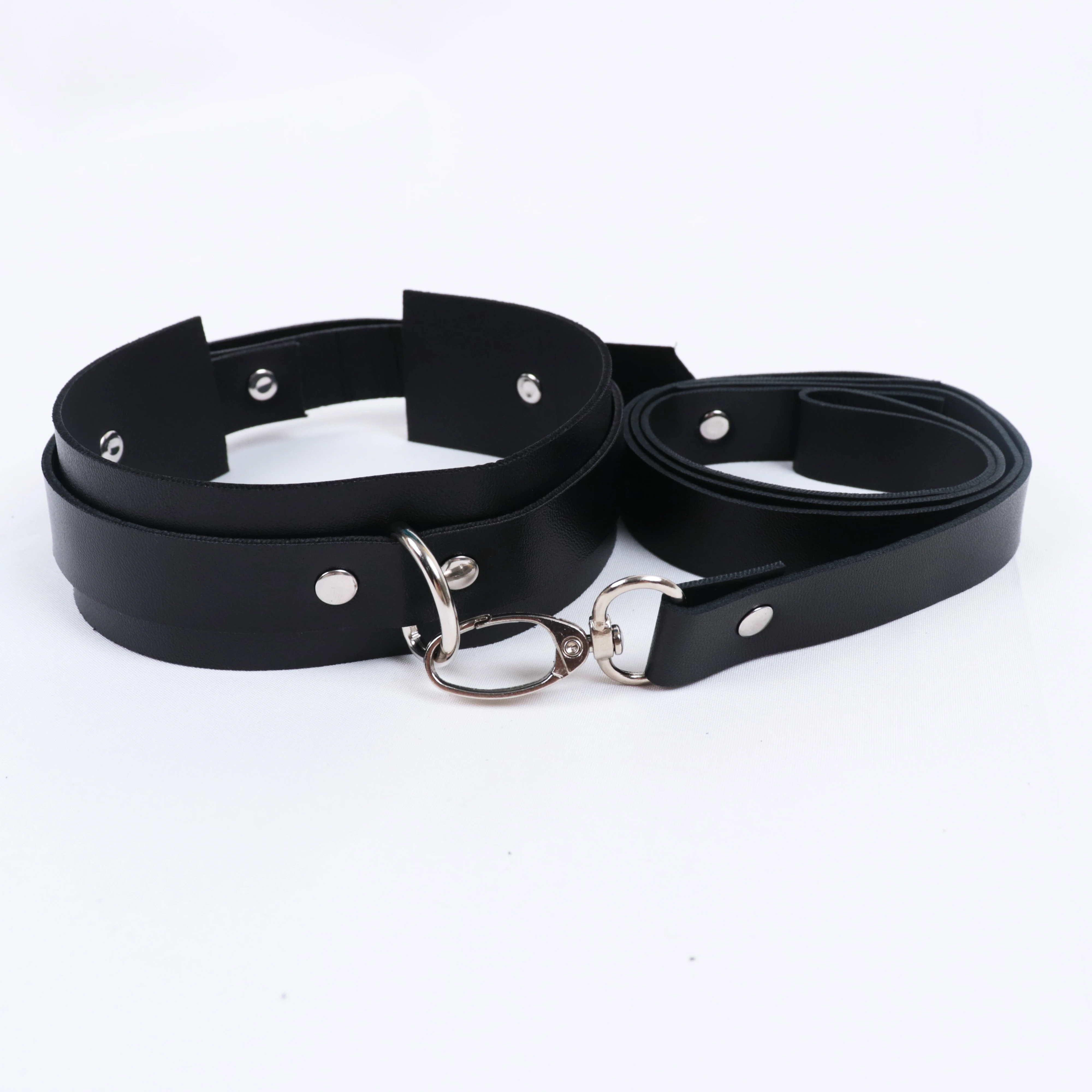 Collar de cuerda fetiche de cuero PU, Collar de tracción Sexy con campana, Gargantilla de borla Punk con correa, joyería, accesorios exóticos Harajuku - Imagen 6