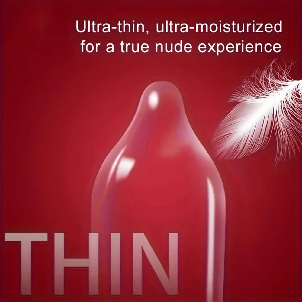 50 unids/caja 52MM condones lubricados ultrafinos funda de pene de látex de goma Natural - Imagen 4