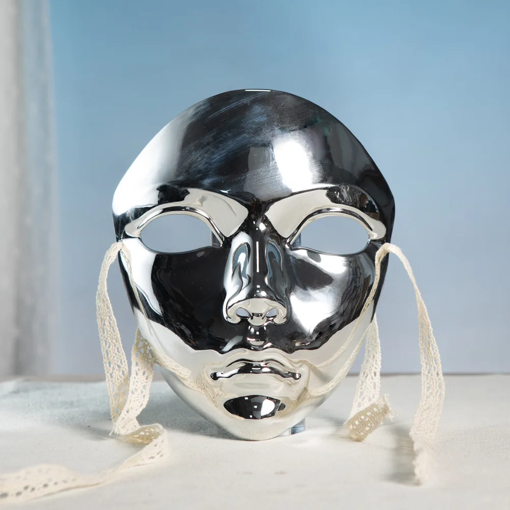 Máscara de mascarada de Color metálico, de cara completa para mujeres y hombres, - Imagen 4