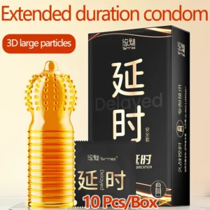 10 unids/caja 3D condón de partículas grandes condón de duración extendida más completo más estimulante
