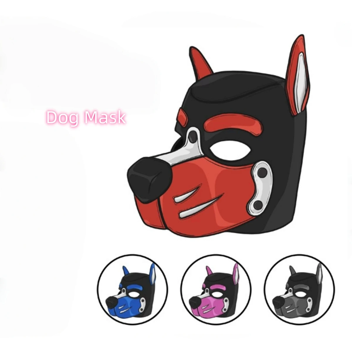 Disfraces sexys de moda Unisex, juego de marionetas de Halloween, juegos para parejas, máscaras fetiche de cara completa, capucha de látex, - Imagen 4