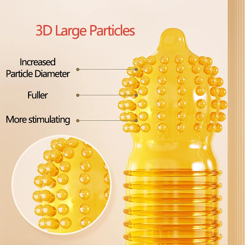 10 unids/caja 3D condón de partículas grandes condón de duración extendida más completo más estimulante - Imagen 4