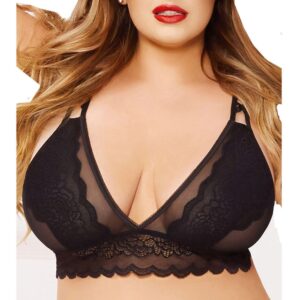 Sujetador y sujetador sexy transparente de gran tamaño