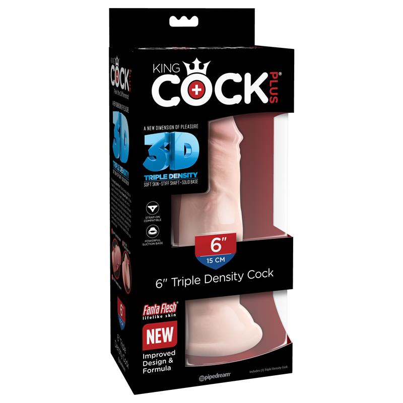 3D Dildo Triple Densidad Plus 6 Natural - Imagen 3