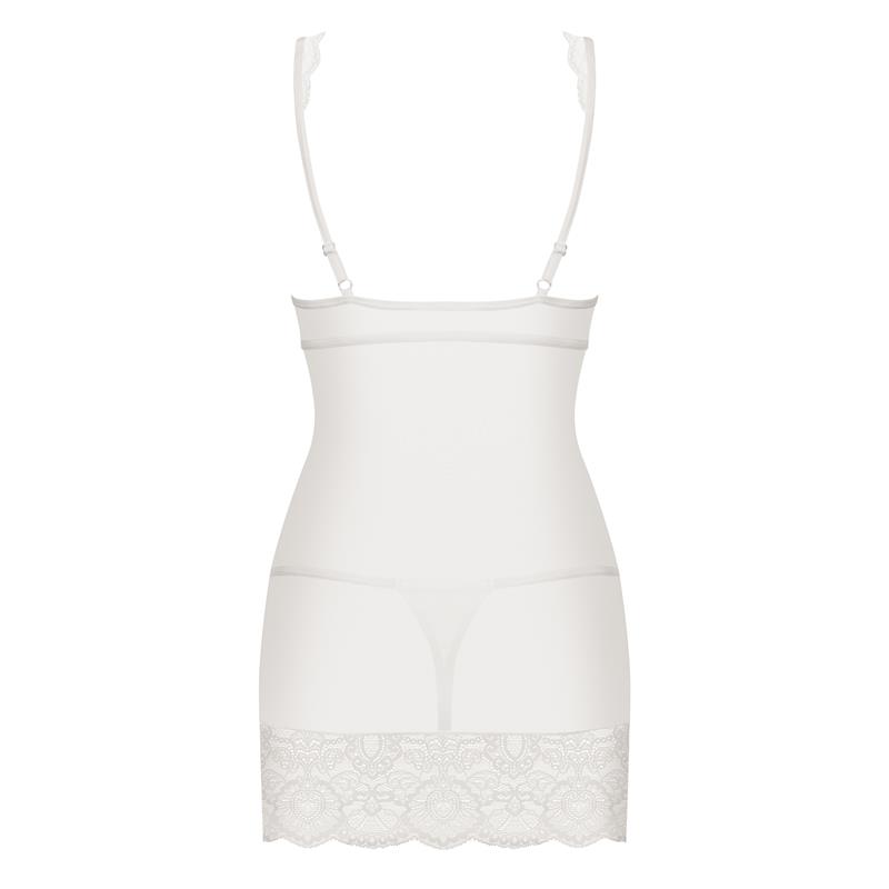 853-CHE-2 Chemise y Tanga Color Blanco - Imagen 3