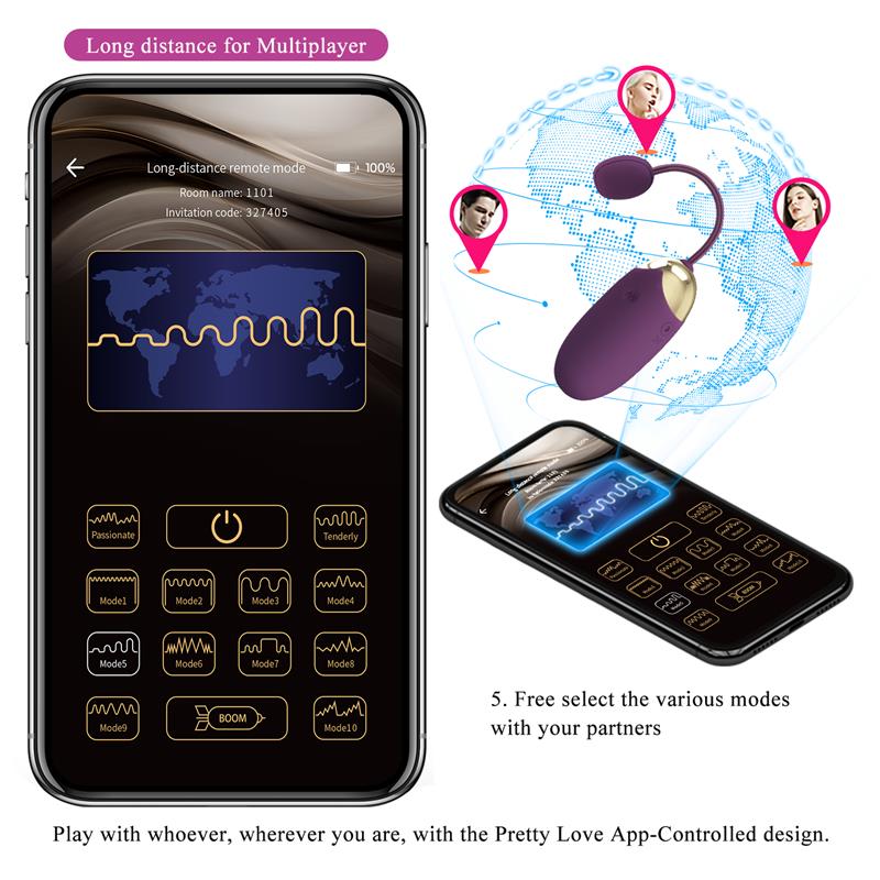 Abner Huevo Vibrador con App Lila - Imagen 11
