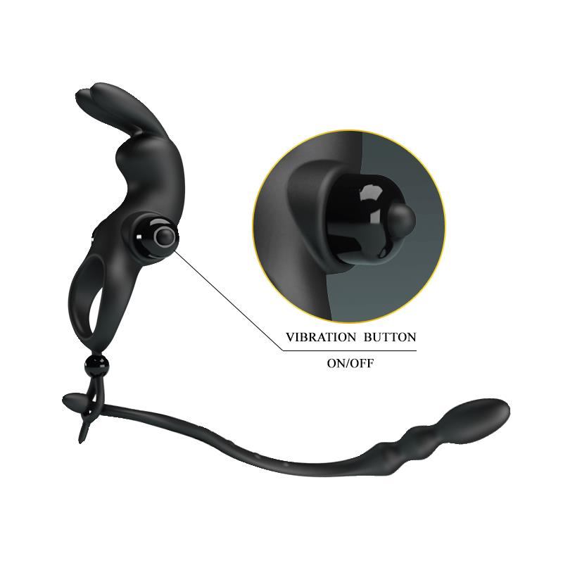 Anillo Vibrador con Cadena Anal Desmontable - Imagen 6