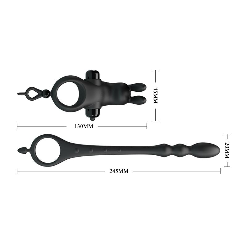 Anillo Vibrador con Cadena Anal Desmontable - Imagen 7