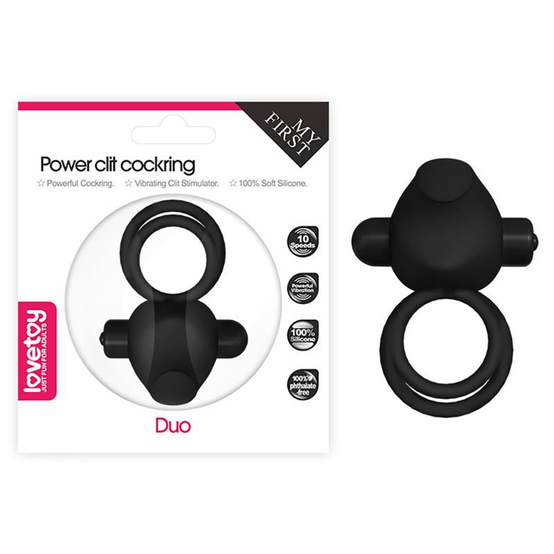 Anillo Vibrador Doble Power Clit Duo Negro - Imagen 3