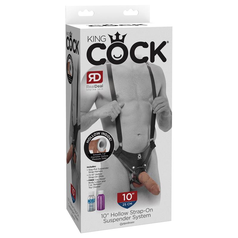 Arnés con Tirantes y Dildo Hueco 10 Bronceado - Imagen 3
