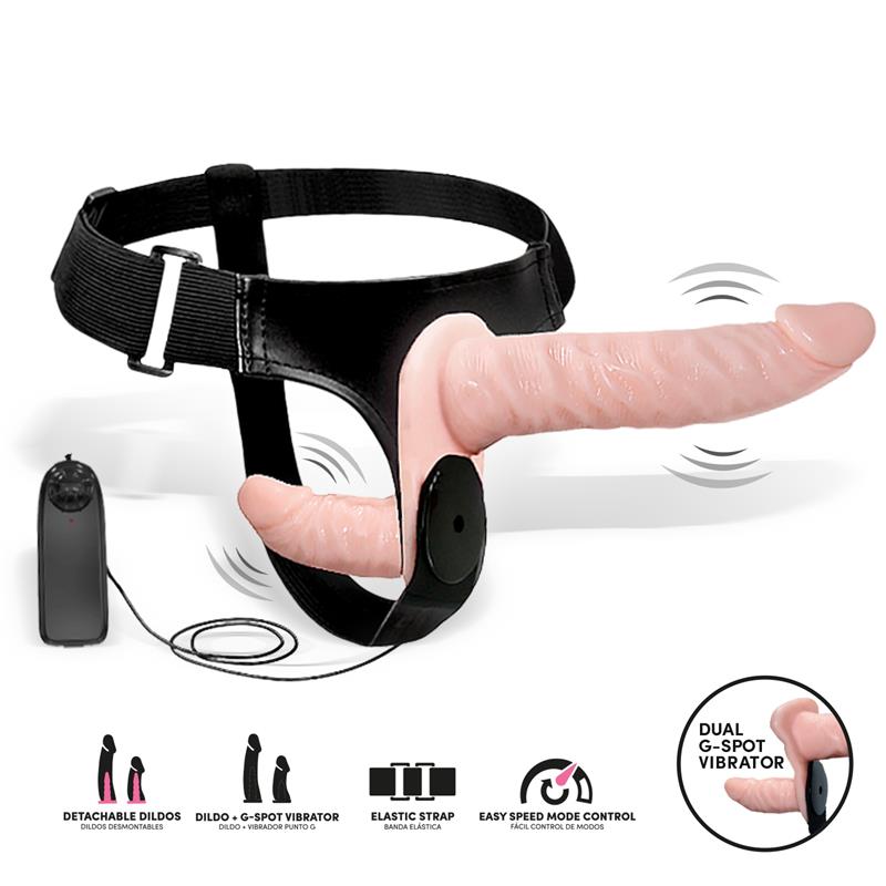 Batek Arnés con Dildo Doble Desmontable, Punto G y Vibración Control Remoto - Imagen 3