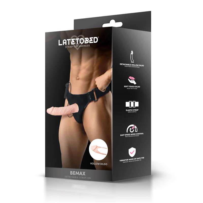 Bemax Arnés con Dildo Hueco Desmontable, Vibración y Control Remoto - Imagen 3