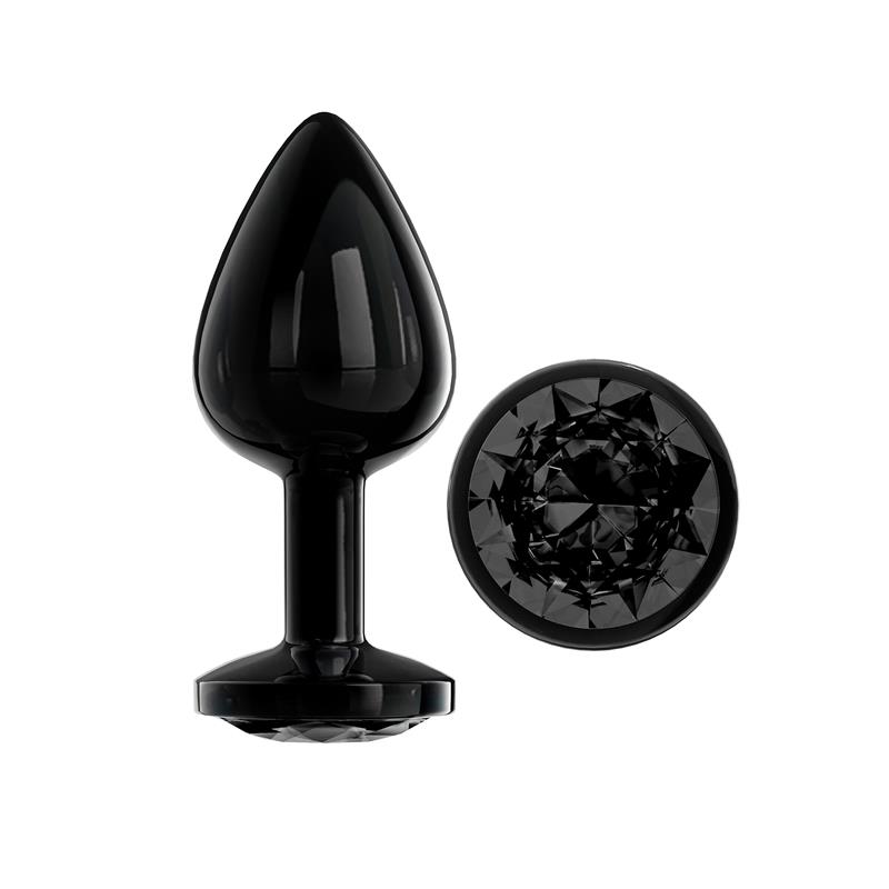 Blackgem Plug Anal Metálico con Joya Color Negro Talla M - Imagen 4