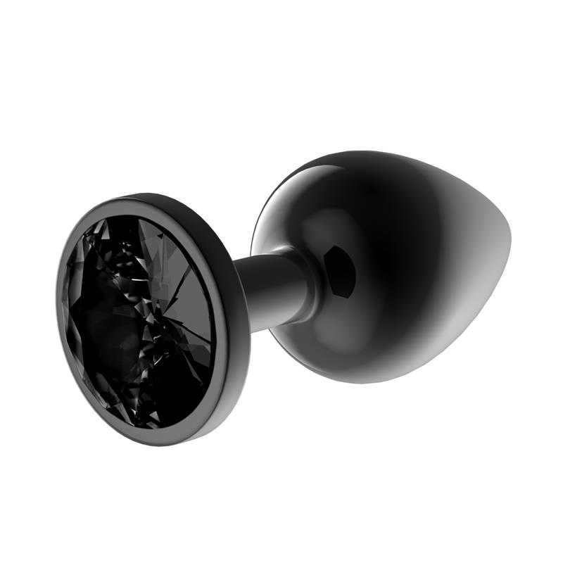 Blackgem Plug Anal Metálico con Joya Color Negro Talla M - Imagen 5