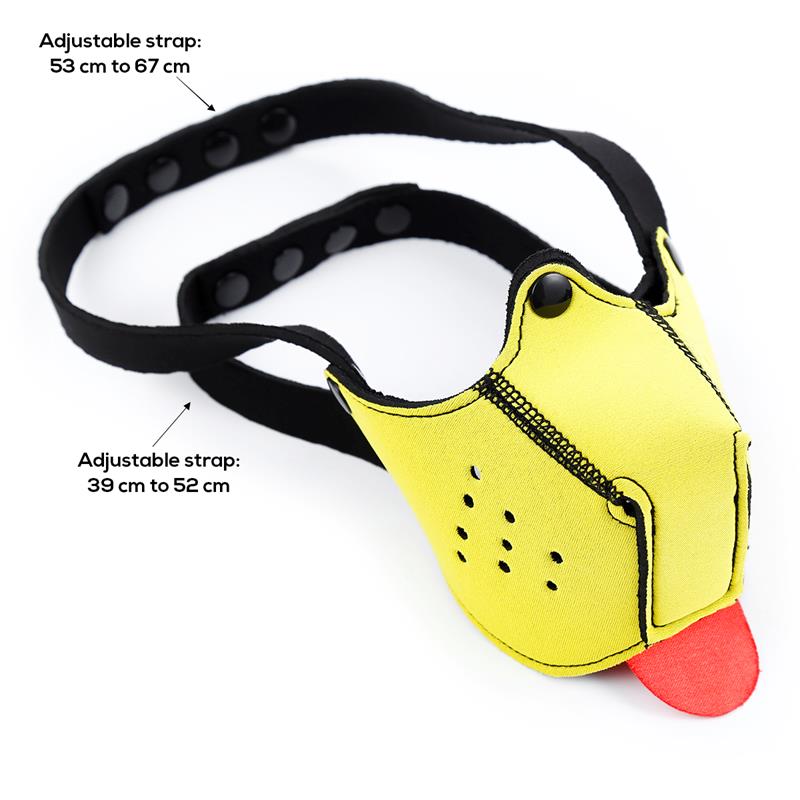 Bozal de Perro de Neopreno Desmontable y Ajustable Amarillo - Imagen 3