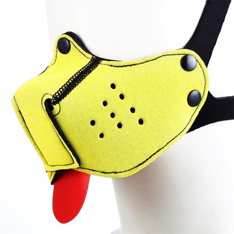 Bozal de Perro de Neopreno Desmontable y Ajustable Amarillo - Imagen 6