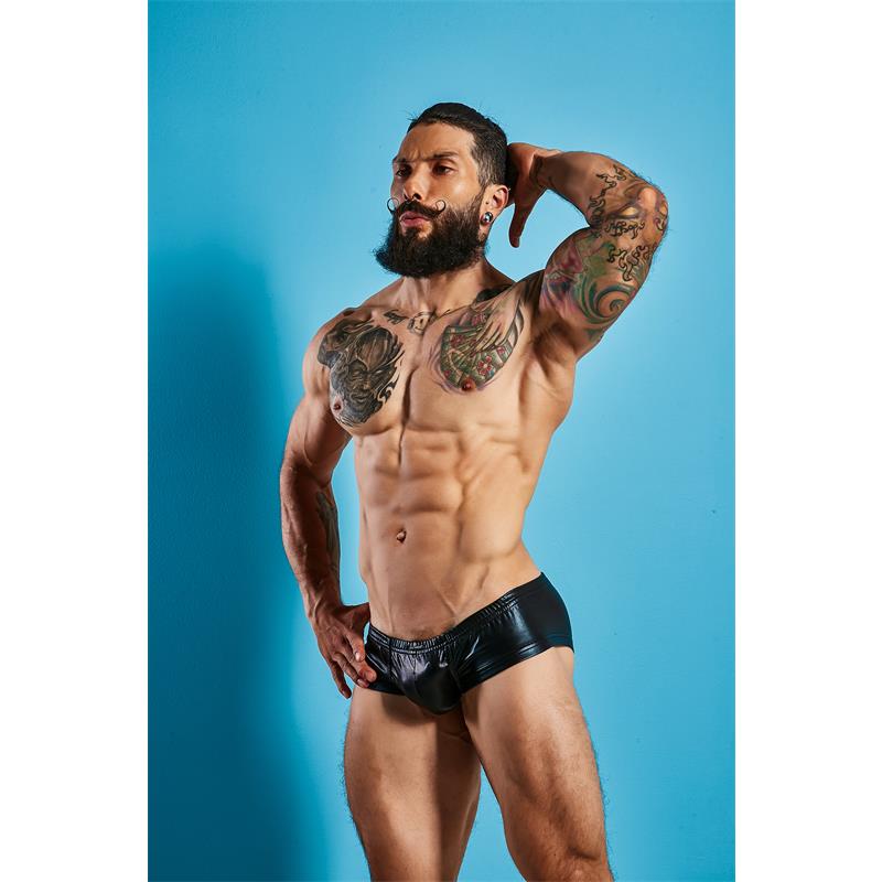 C4M10 Boxers Tipo Shorts Leatherette Negro - Imagen 3