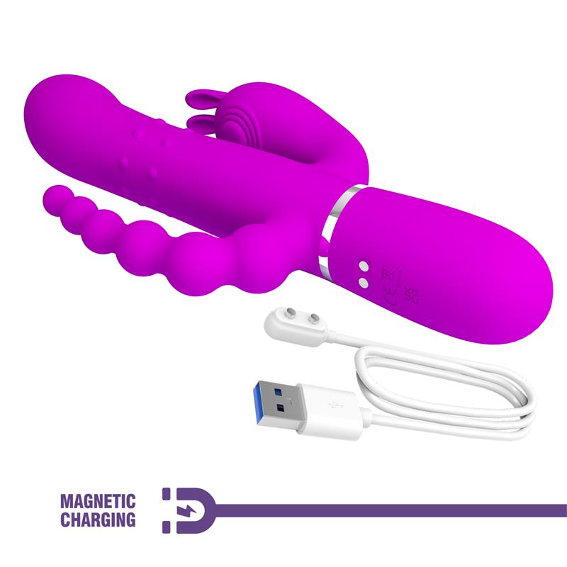 Cammy 4 in 1 Vibrador con Bolas Rotadoras y Cadena Anal - Imagen 6
