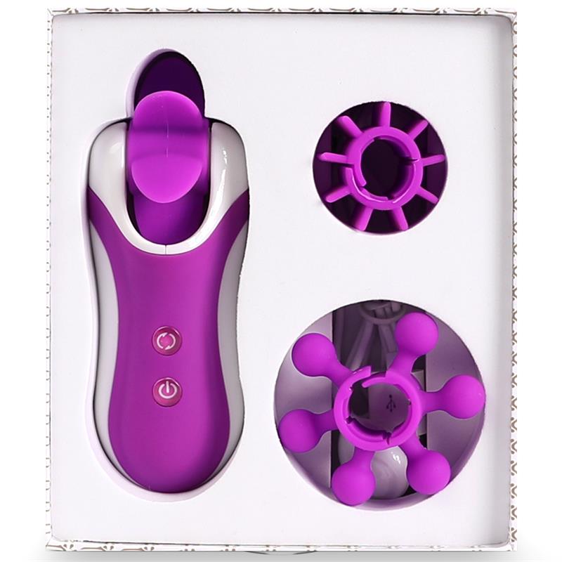 Clitella Estimulador Sexo Oral con Accesorios Púrpura - Imagen 3