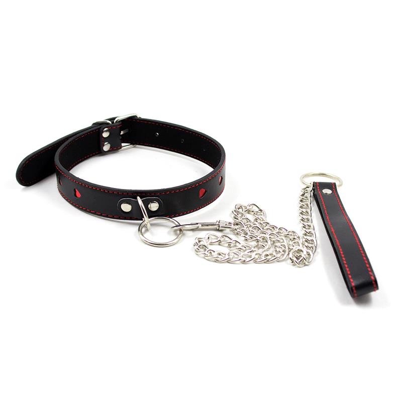 Collar con Cadena de Metal Negro/Rojo - Imagen 3