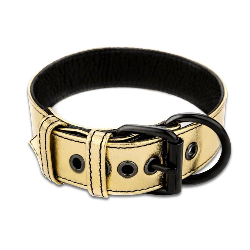Collar con Correa Bondage Dorado - Imagen 3