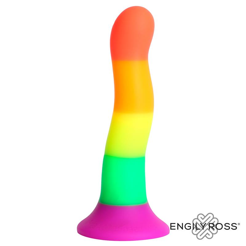 Dildo Color Arcoiris LGBT 18 cm - Imagen 3