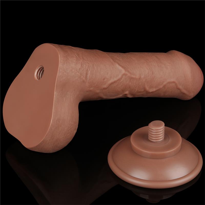 Dildo con Piel Retractil 7 Bronceado - Imagen 4