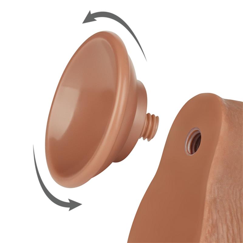Dildo con Piel Retractil 7.5 Bronceado - Imagen 4