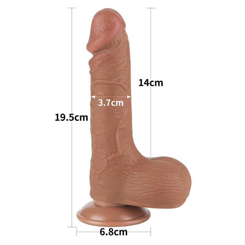 Dildo con Piel Retractil 7.5 Bronceado - Imagen 5