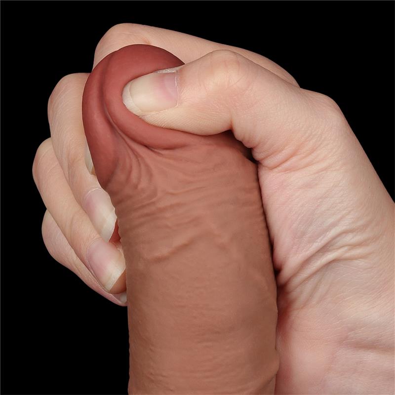 Dildo con Piel Retractil 7.5 Bronceado - Imagen 3