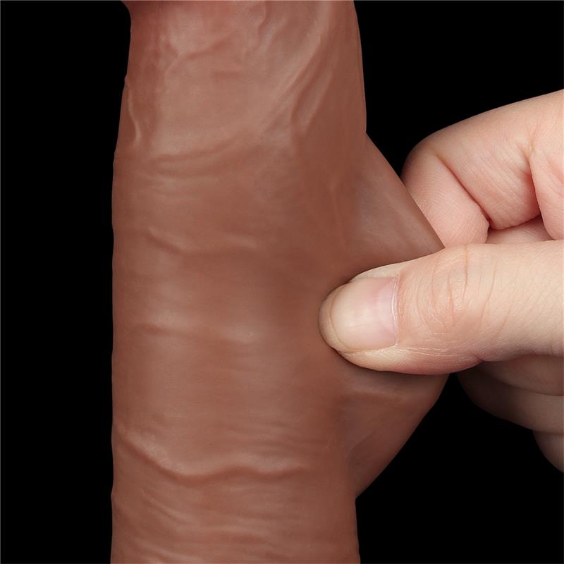 Dildo con Piel Retractil 8 Bronceado - Imagen 3